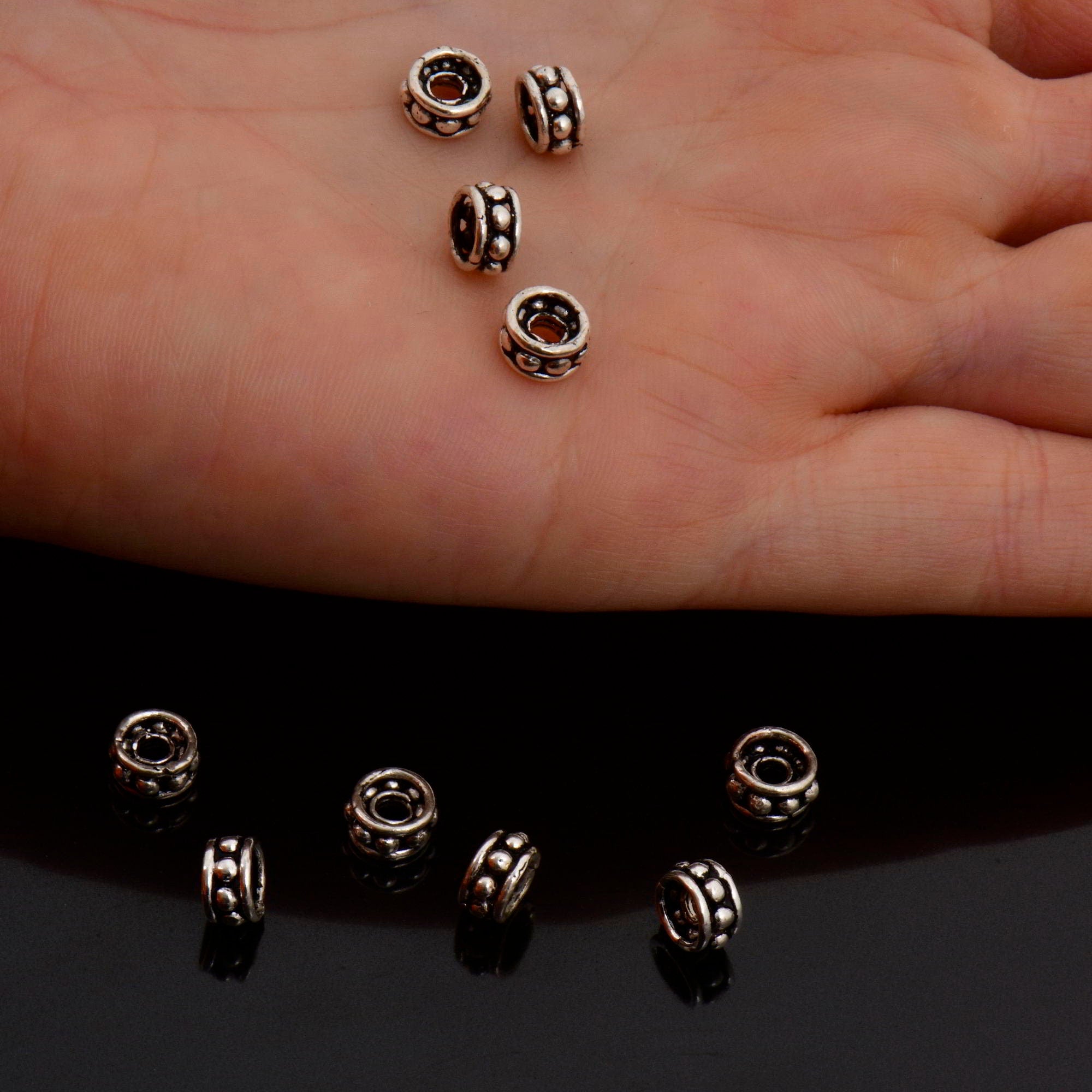 925 Sterling Silver Separators, Handmade Silver Separators, Solid Silver Beads, Spacer Beads, Jewelry Supply, M135B
