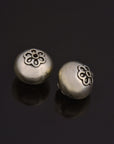 925 Sterling Silver Large Sized Capped Seamless Beads, Handmade Silver Beads, Solid Silver Beads, Jewelry Supply, M108C