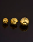 24K Gold Vermeil & 925 Silver Large Sized Capped Seamless Beads, Silver Beads, Handmade Silver Beads in Gold, Jewelry Supply, M/VM108A-C