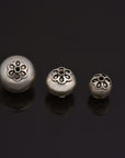 24K Gold Vermeil & 925 Silver Large Sized Capped Seamless Beads, Silver Beads, Handmade Silver Beads in Gold, Jewelry Supply, M/VM108A-C