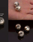 24K Gold Vermeil & 925 Silver Large Sized Capped Seamless Beads, Silver Beads, Handmade Silver Beads in Gold, Jewelry Supply, M/VM108A-C