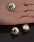 24K Gold Vermeil & 925 Silver Large Sized Capped Seamless Beads, Silver Beads, Handmade Silver Beads in Gold, Jewelry Supply, M/VM108A-C