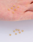 24K Gold Vermeil & 925 Silver 40 Pcs Rope Design Jump Rings, Closed Rope Jump Rings, Closed Rope Rings Seperator, Findings, M/VM70