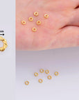 24K Gold Vermeil & 925 Silver 40 Pcs Rope Design Jump Rings, Closed Rope Jump Rings, Closed Rope Rings Seperator, Findings, M/VM70