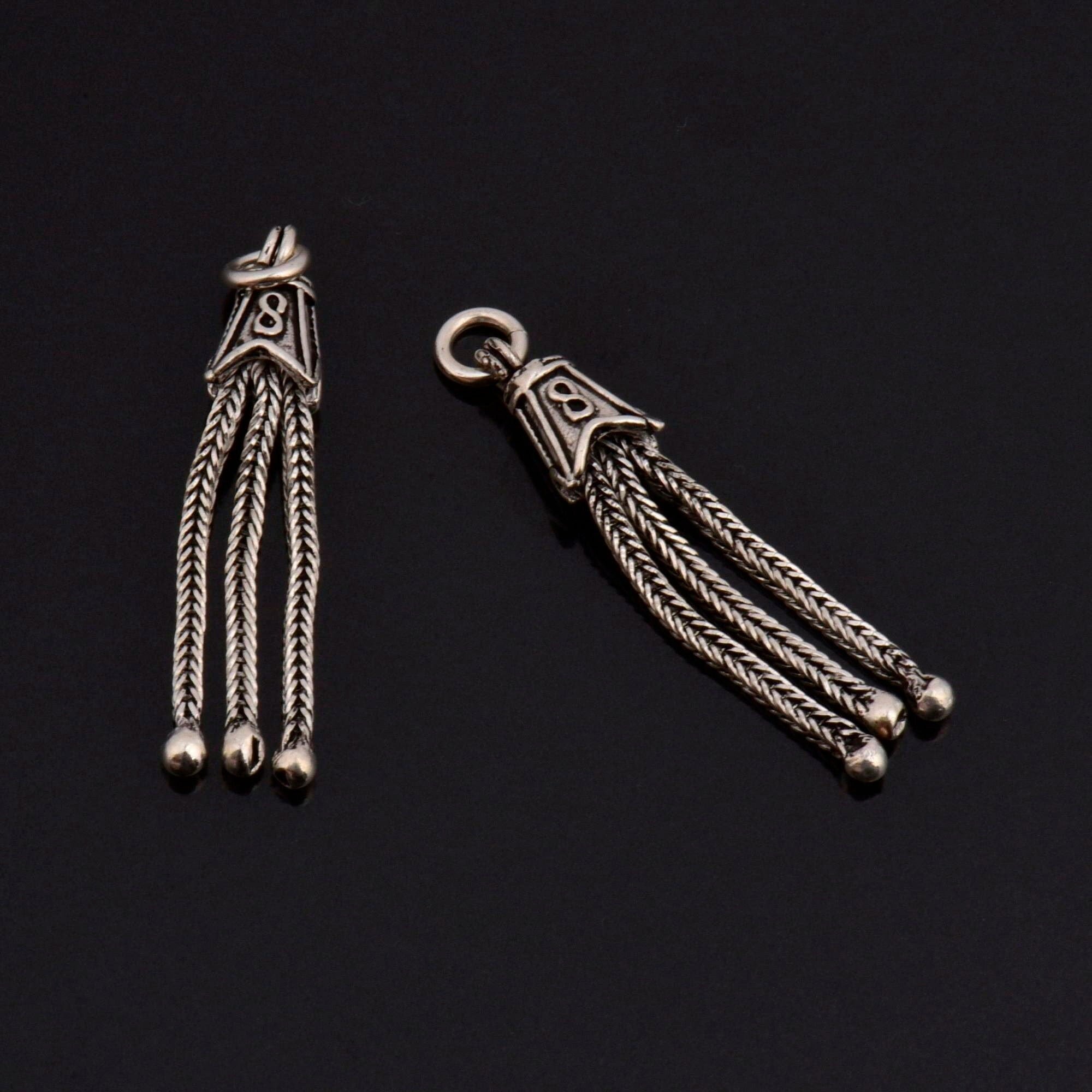 925 Sterling Silver Small Tassels, Handmade Silver Tassels, Solid Silver Tassels, Pendants Tassels, Jewelry Supply, M105