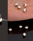 925 Sterling Silver Round Beads, Handmade Silver Beads, Solid Silver Beads, Spacer Beads, Handmade Beads, Jewelry Supply, M119B