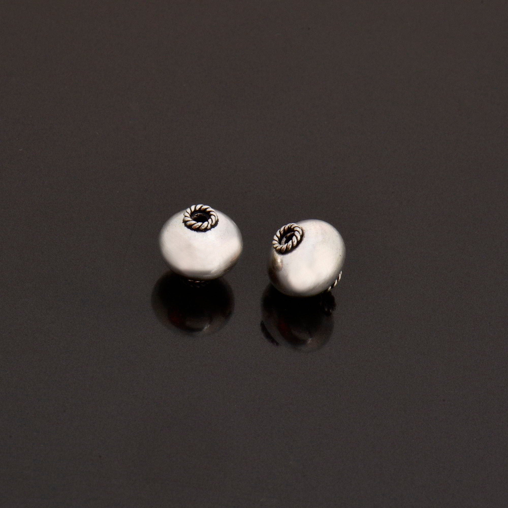925 Sterling Silver Round Beads, Handmade Silver Beads, Solid Silver Beads, Spacer Beads, Handmade Beads, Jewelry Supply, M119B