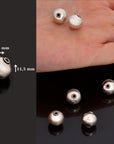 925 Sterling Silver Round Beads, Handmade Silver Beads, Solid Silver Beads, Spacer Beads, Handmade Beads, Jewelry Supply, M119C