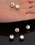 925 Sterling Silver Round Beads, Handmade Silver Beads, Solid Silver Beads, Spacer Beads, Handmade Beads, Jewelry Supply, M119C