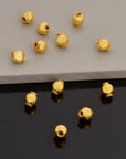 24K Gold Vermeil Round Beads, Handmade Silver Beads in 24K Gold, 925 Solid Silver Beads, Handmade Beads, Jewelry Supply, VM119A