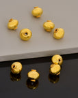 24K Gold Vermeil Round Beads, Handmade Silver Beads in 24K Gold, 925 Solid Silver Beads, Handmade Beads, Jewelry Supply, VM119B