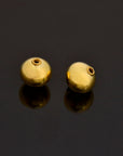 24K Gold Vermeil Round Beads, Handmade Silver Beads in 24K Gold, 925 Solid Silver Beads, Handmade Beads, Jewelry Supply, VM119C