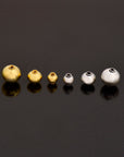 24K Gold Vermeil & 925 Silver Round Beads, Handmade Silver Beads inGold , Solid Silver Beads, Handmade Beads, Jewelry Supply, M/VM119 A-C