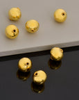 24K Gold Vermeil & 925 Silver Round Beads, Handmade Silver Beads inGold , Solid Silver Beads, Handmade Beads, Jewelry Supply, M/VM119 A-C