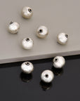 24K Gold Vermeil & 925 Silver Round Beads, Handmade Silver Beads inGold , Solid Silver Beads, Handmade Beads, Jewelry Supply, M/VM119 A-C