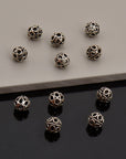 925 Sterling Silver Filigree Beads, Handmade Silver Beads, Solid Silver Beads, Spacer Beads, Jewelry Supply, M121C