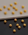 24K Gold Vermeil Filigree Beads, Handmade Silver Beads in 24K Gold, 925 Solid Silver Beads, Spacer Beads, Jewelry Supply, VM121A
