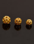 24K Gold Vermeil and 925 Silver Filigree Beads, Handmade Silver Beads, Gold Beads, Spacer Beads, Jewelry Supply, M/VM121 A-C