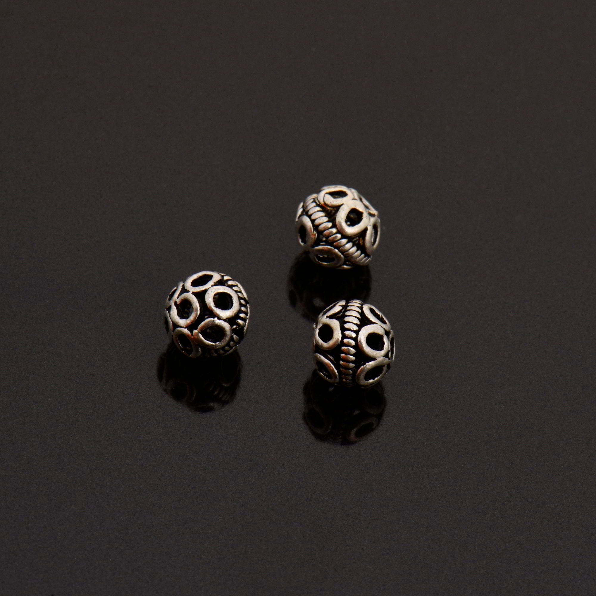 24K Gold Vermeil and 925 Silver Filigree Beads, Handmade Silver Beads, Gold Beads, Spacer Beads, Jewelry Supply, M/VM121 A-C
