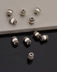 925 Sterling Silver Capped Beads, Handmade Silver Beads, Solid Silver Beads, Jewelry Supply, M123
