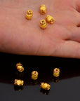 24K Gold Vermeil & 925 Silver Capped Beads, Handmade Silver Beads in Gold, Solid Silver Beads, Jewelry Supply, M/VM123