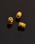 24K Gold Vermeil & 925 Silver Capped Beads, Handmade Silver Beads in Gold, Solid Silver Beads, Jewelry Supply, M/VM123