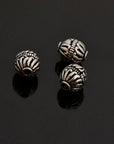 925 Sterling Silver Striated Bicone Beads, Handmade Silver Beads, 925 Solid Silver Beads, Spacer Beads, Jewelry Supply, M1177C