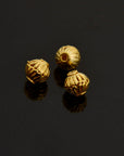 24K Gold Vermeil Striated Bicone Beads, Handmade Silver Beads in 24K Gold, 925 Solid Silver Beads, Spacer Beads, Jewelry Supply, VM117B