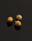 24K Gold Vermeil Striated Bicone Beads, Handmade Silver Beads in 24K Gold, 925 Solid Silver Beads, Spacer Beads, Jewelry Supply, VM117C