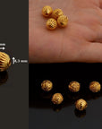 24K Gold Vermeil Striated Bicone Beads, Handmade Silver Beads in 24K Gold, 925 Solid Silver Beads, Spacer Beads, Jewelry Supply, VM117E
