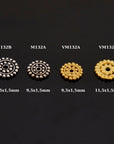 24K Gold Vermeil & 925 Silver Separators, Handmade Silver Beads in Gold, Solid Silver Beads, Spacer Beads, Jewelry Supply, M/VM132 A-B