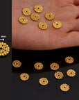 24K Gold Vermeil & 925 Silver Separators, Handmade Silver Beads in Gold, Solid Silver Beads, Spacer Beads, Jewelry Supply, M/VM132 A-B