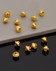 24K Gold Vermeil Flying Saucer Beads, Handmade Silver Beads in 24K Gold, 925 Solid Silver Beads, Handmade Beads, Jewelry Supply, VM118A