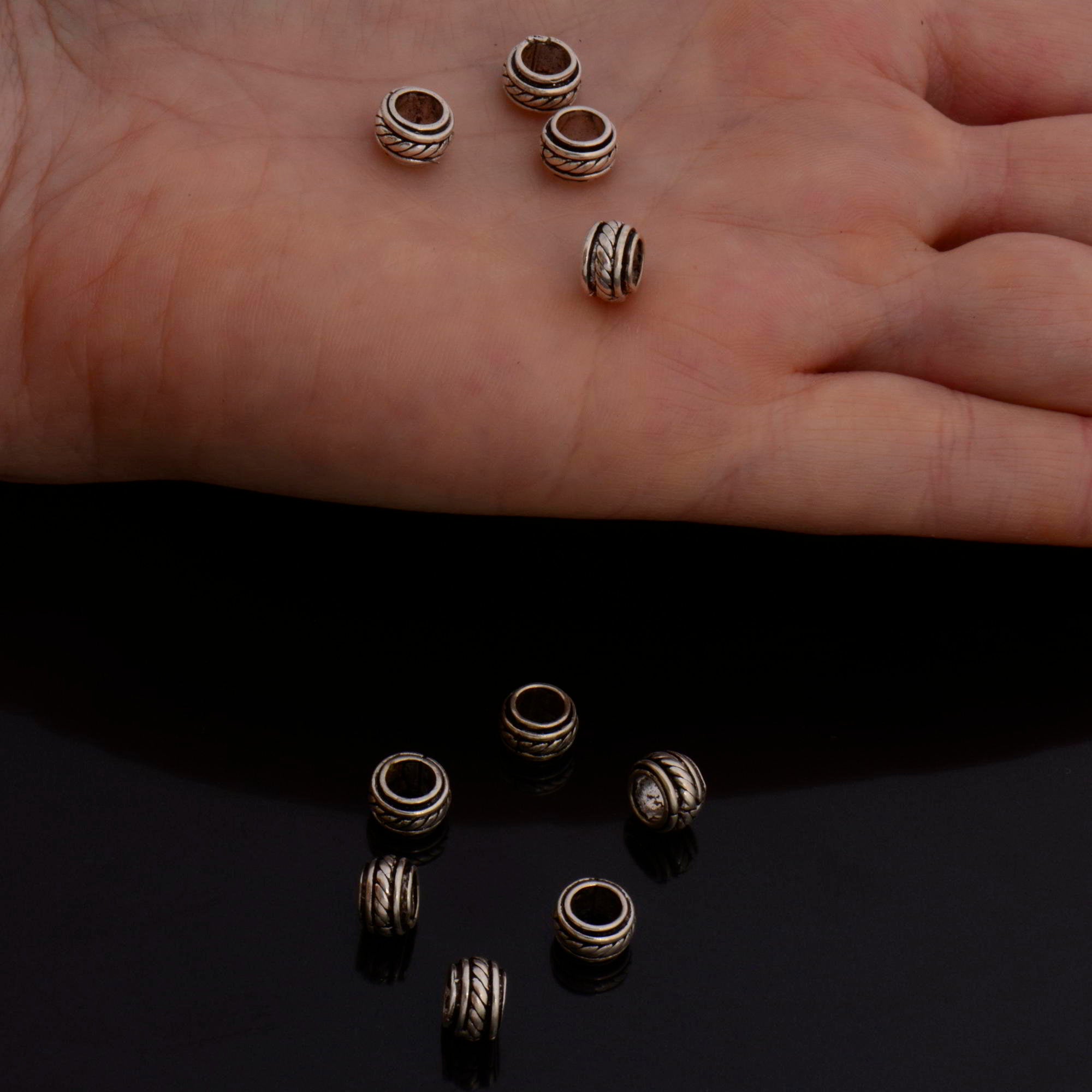 24K Gold Vermeil and 925 Silver Large Hole Bead Rings, Hole Beads Rings, 24K Gold Plated Bead Rings, Jewelry Making Findings, M/VM138