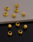 24K Gold Vermeil and 925 Silver Large Hole Bead Rings, Hole Beads Rings, 24K Gold Plated Bead Rings, Jewelry Making Findings, M/VM138