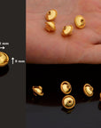 24K Gold Vermeil Flying Saucer Beads, Handmade Silver Beads in 24K Gold, 925 Solid Silver Beads, Handmade Beads, Jewelry Supply, VM118B