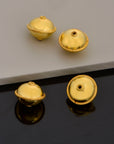 24K Gold Vermeil Flying Saucer Beads, Handmade Silver Beads in 24K Gold, 925 Solid Silver Beads, Handmade Beads, Jewelry Supply, VM118D