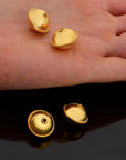 24K Gold Vermeil Flying Saucer Beads, Handmade Silver Beads in 24K Gold, 925 Solid Silver Beads, Handmade Beads, Jewelry Supply, VM118D
