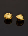 24K Gold Vermeil Flying Saucer Beads, Handmade Silver Beads in 24K Gold, 925 Solid Silver Beads, Handmade Beads, Jewelry Supply, VM118D
