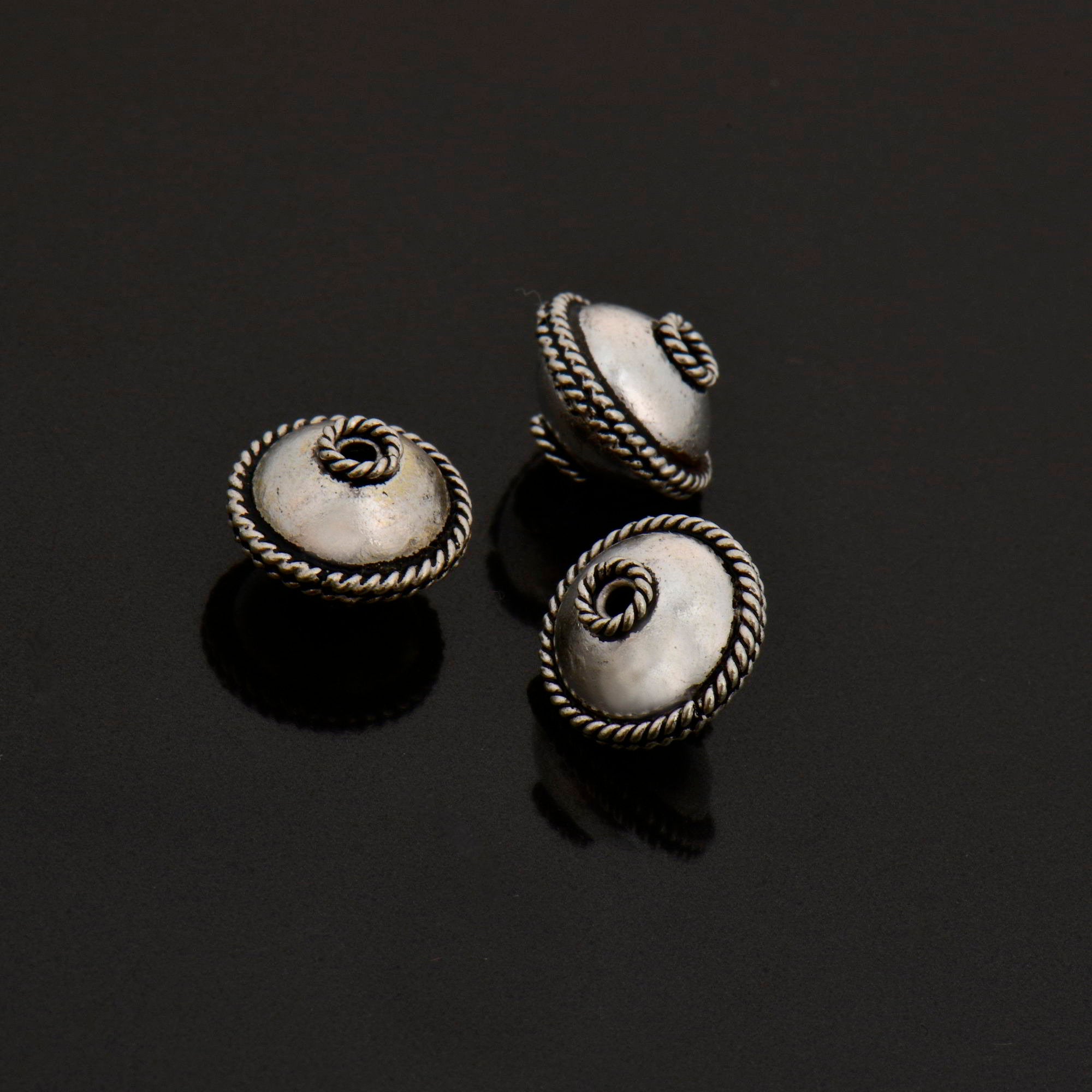 24K Gold Vermeil and 925 Silver Flying Saucer Beads, Silver Beads in Gold, Silver Beads, Flying Saucer Beads, Jewelry Supply, VM118A-D