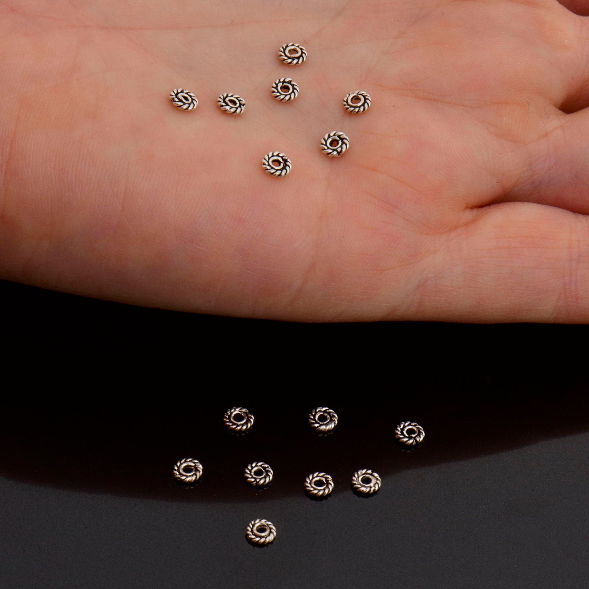 925 Sterling Silver Separators, Handmade Silver Separators, Solid Silver Beads, Spacer Beads, Jewelry Supply, M124