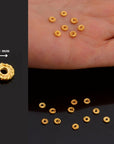 24K Gold Vermeil Separators, Handmade Silver Beads in 24K Gold, 925 Solid Silver Beads, Spacer Beads, Jewelry Supply, VM124