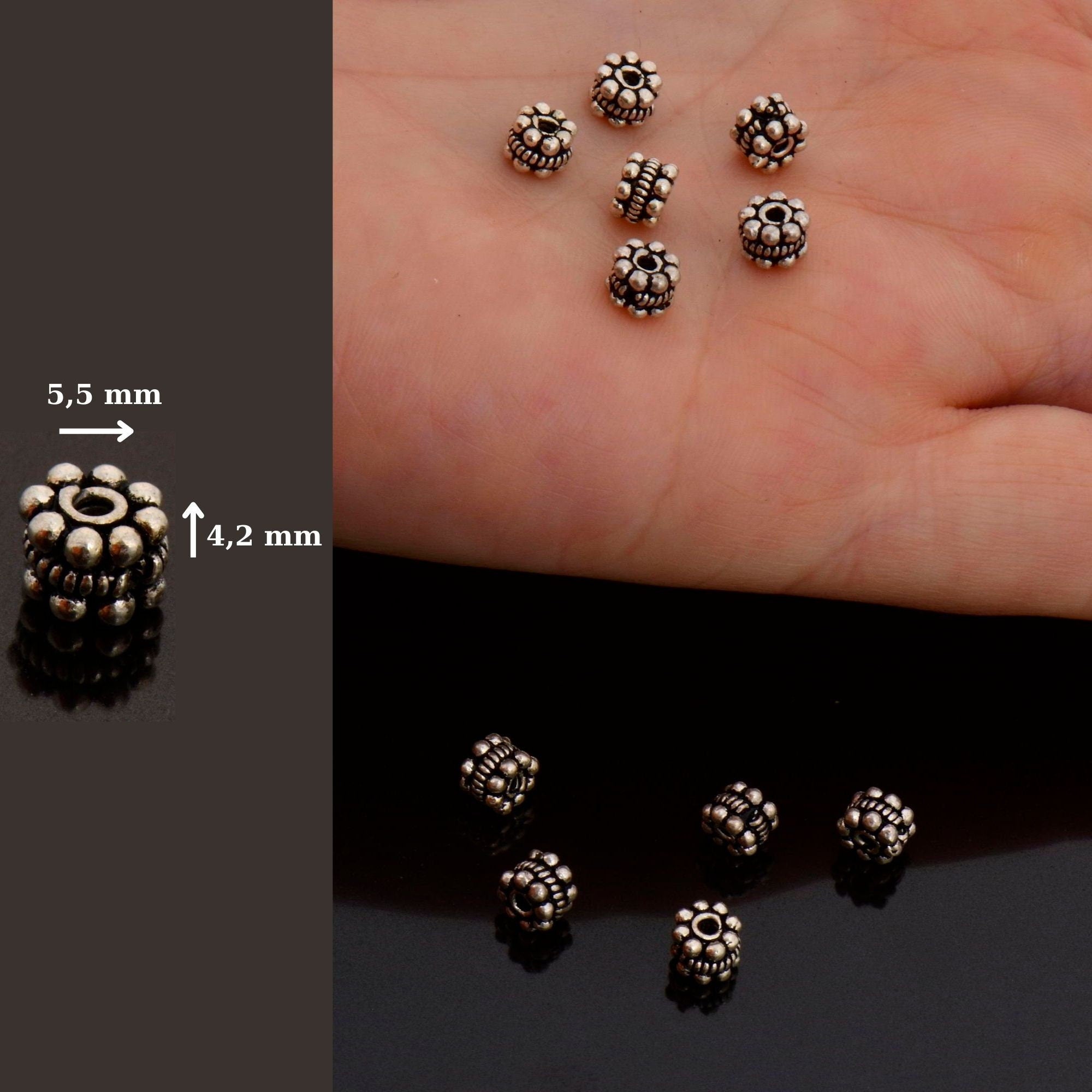 925 Sterling Silver Separators, Handmade Silver Separators, Solid Silver Beads, Spacer Beads, Jewelry Supply, M125