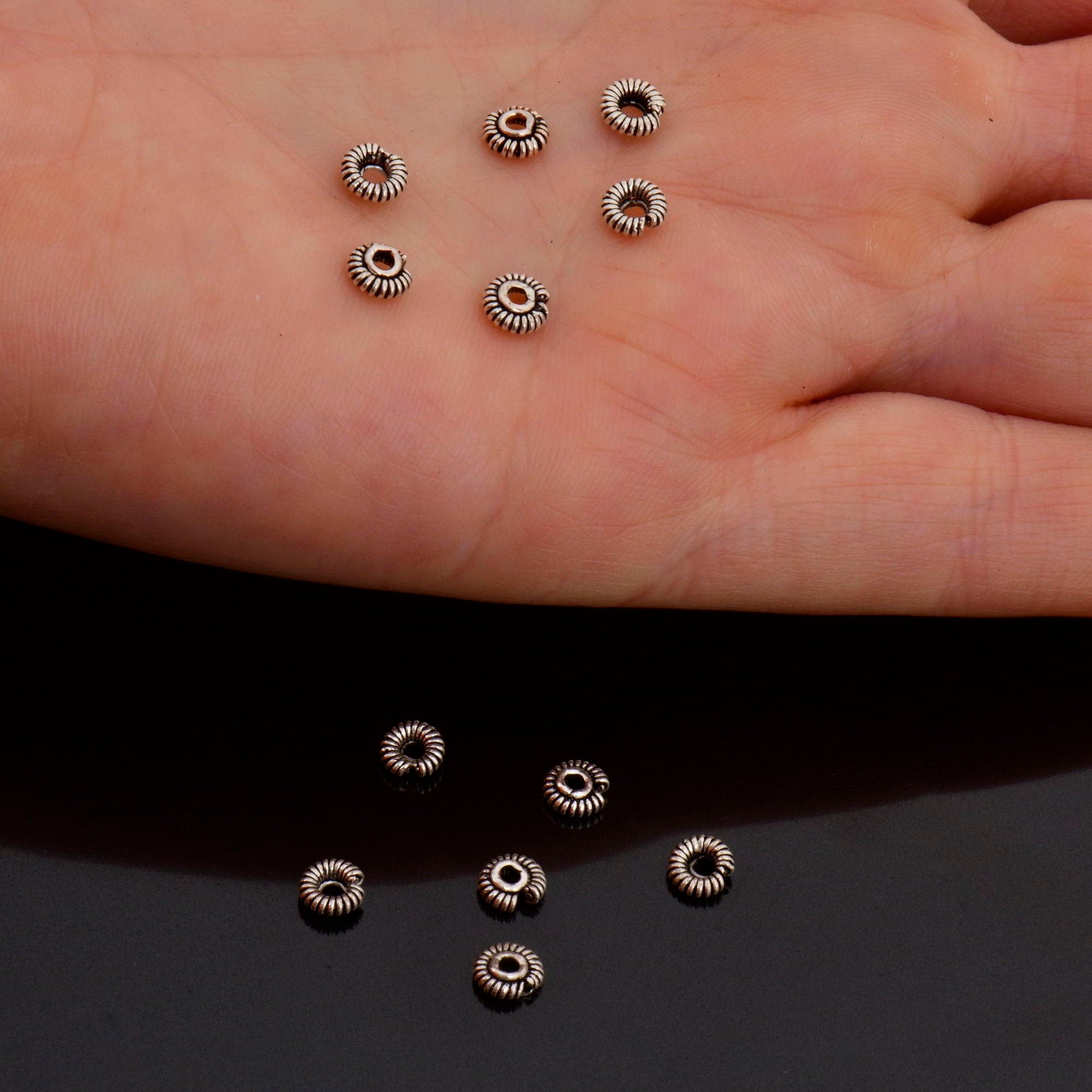 24K Gold Vermeil & 925 Silver Separators, Handmade Silver Beads in 24K Gold, Solid Silver Beads, Spacer Beads, Jewelry Supply, M/VM126