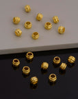 24K Gold Vermeil & 925 Silver Large Hole Bead Rings, Silver Hole Beads Rings, 24K Gold Plated Bead Rings, Jewelry Making Findings, M/VM139