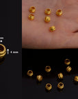 24K Gold Vermeil & 925 Silver Large Hole Bead Rings, Silver Hole Beads Rings, 24K Gold Plated Bead Rings, Jewelry Making Findings, M/VM139
