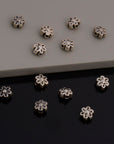 925 Sterling Silver Flower Beads, Handmade Silver Spacer Beads, Solid Silver floral Beads, Jewelry Supply, M142