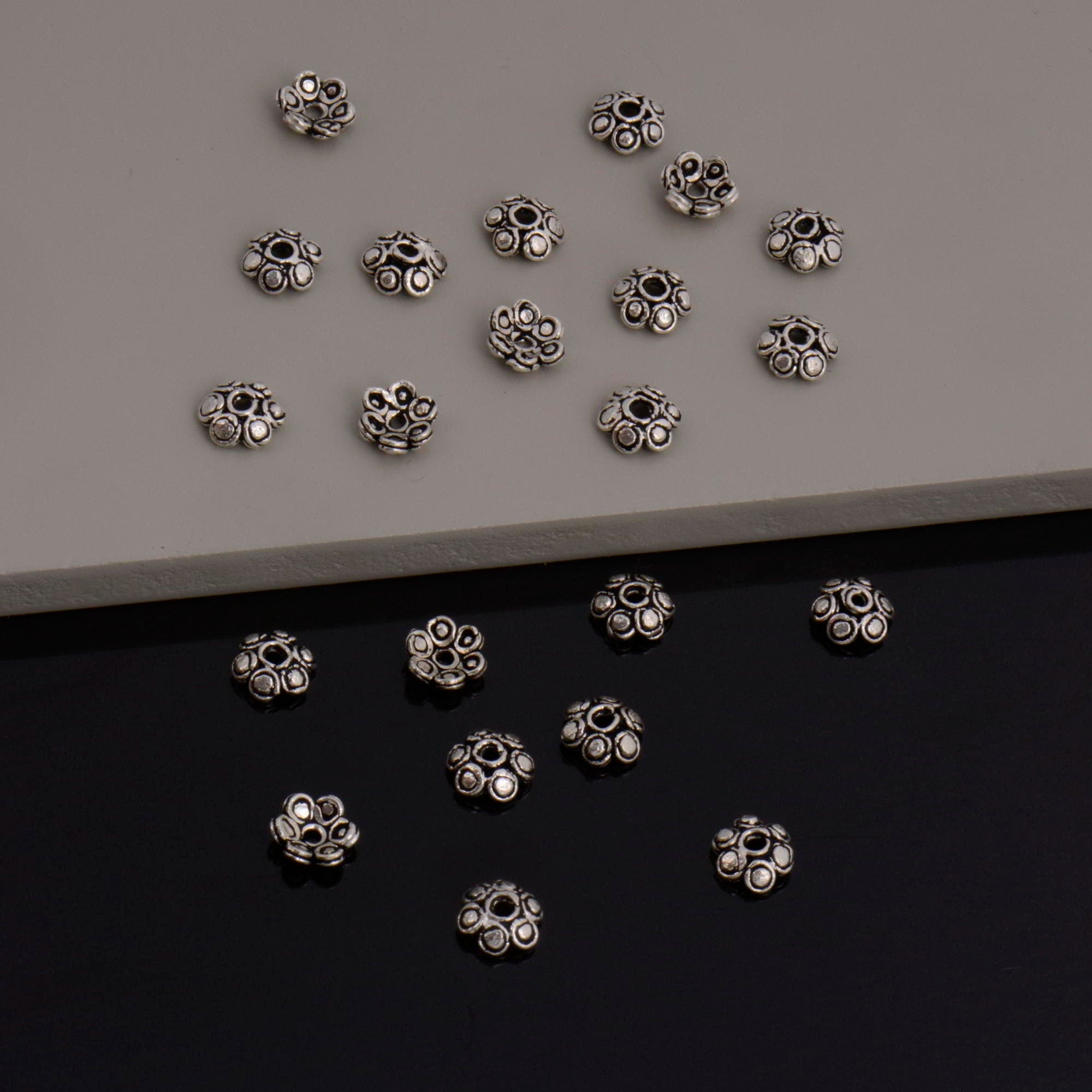 24K Gold Vermeil & 924 Silver Bead Caps, Handmade Silver Bead Caps in Gold, Silver Bead Caps, Spacer Bead Caps, Jewelry Supplies, M/VM143