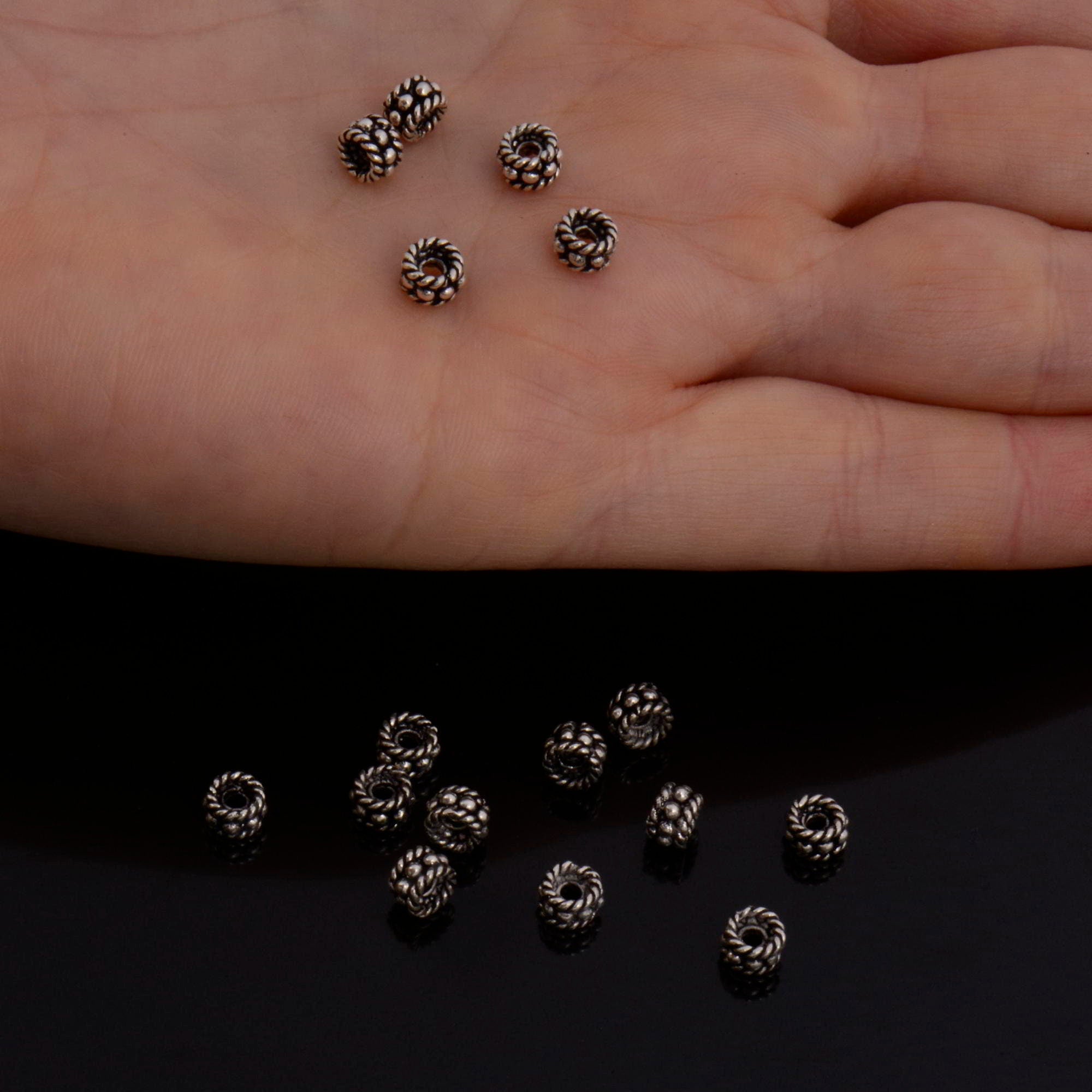 925 Sterling Silver Separators, Handmade Silver Separators, Solid Silver Beads, Spacer Beads, Jewelry Supply, M144