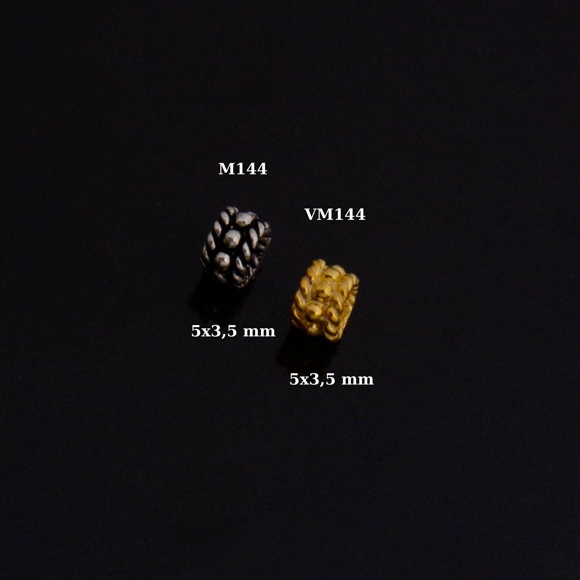 24K Gold Vermeil & 925 Silver Separators, Handmade Silver Beads in 24K Gold, Solid Silver Beads, Spacer Beads, Jewelry Supply, M/VM144